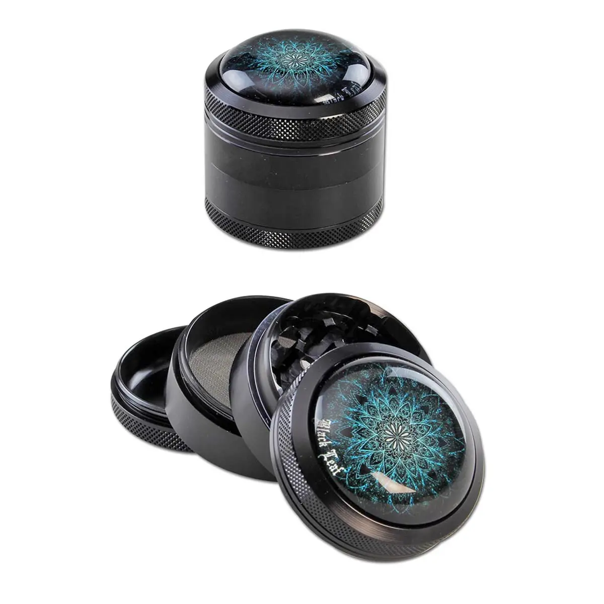 Black Leaf Mandala Grinder 50mm negro