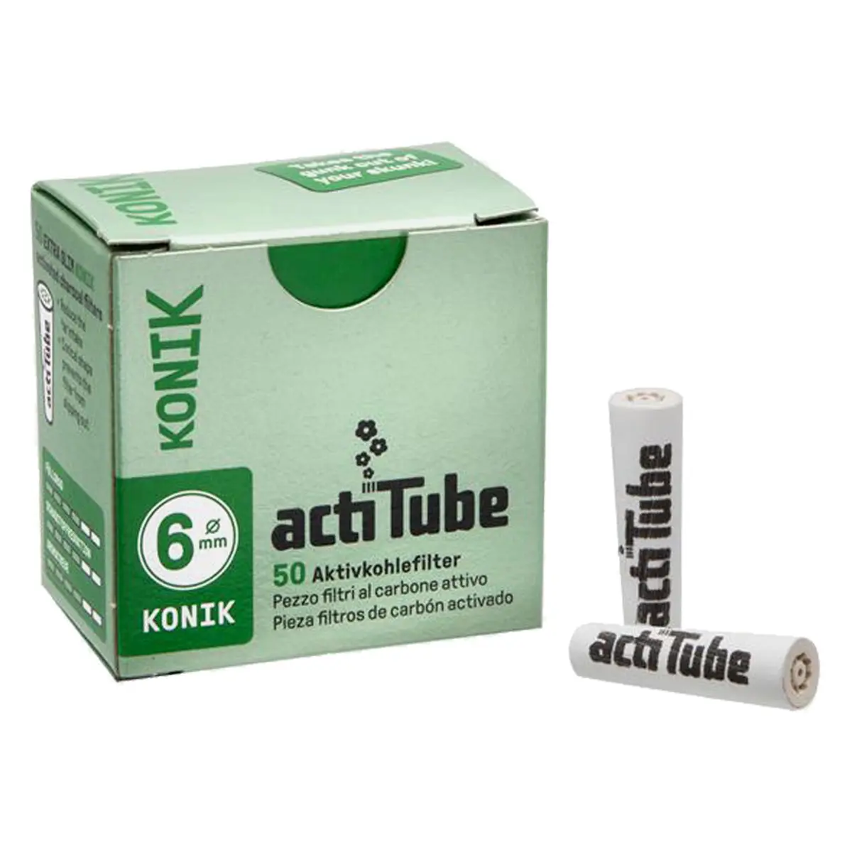 actiTube KONIK Filtro de Carbón Activado Extra Slim 50x