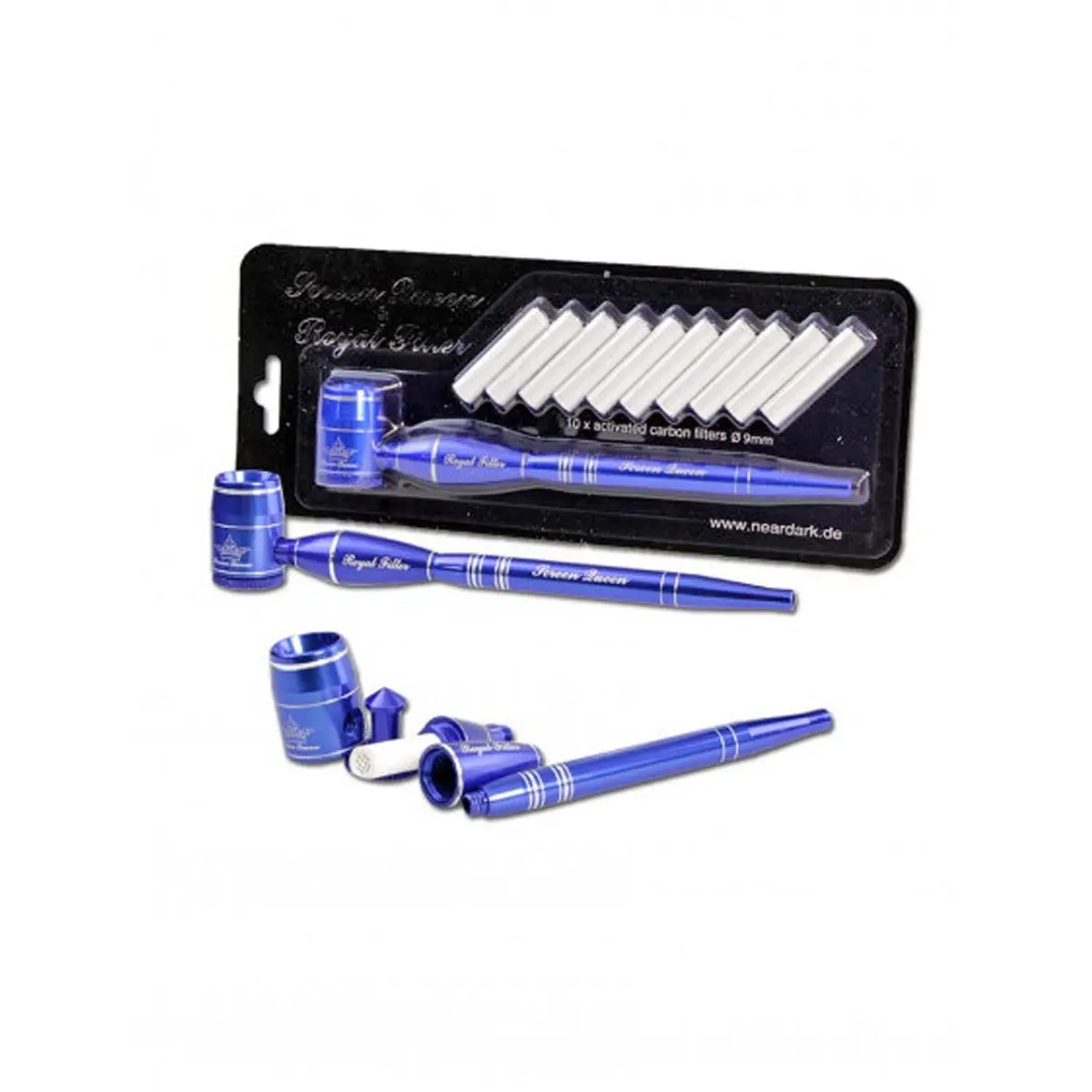Pipa Screen Queen con adaptador Royal Filter - azul