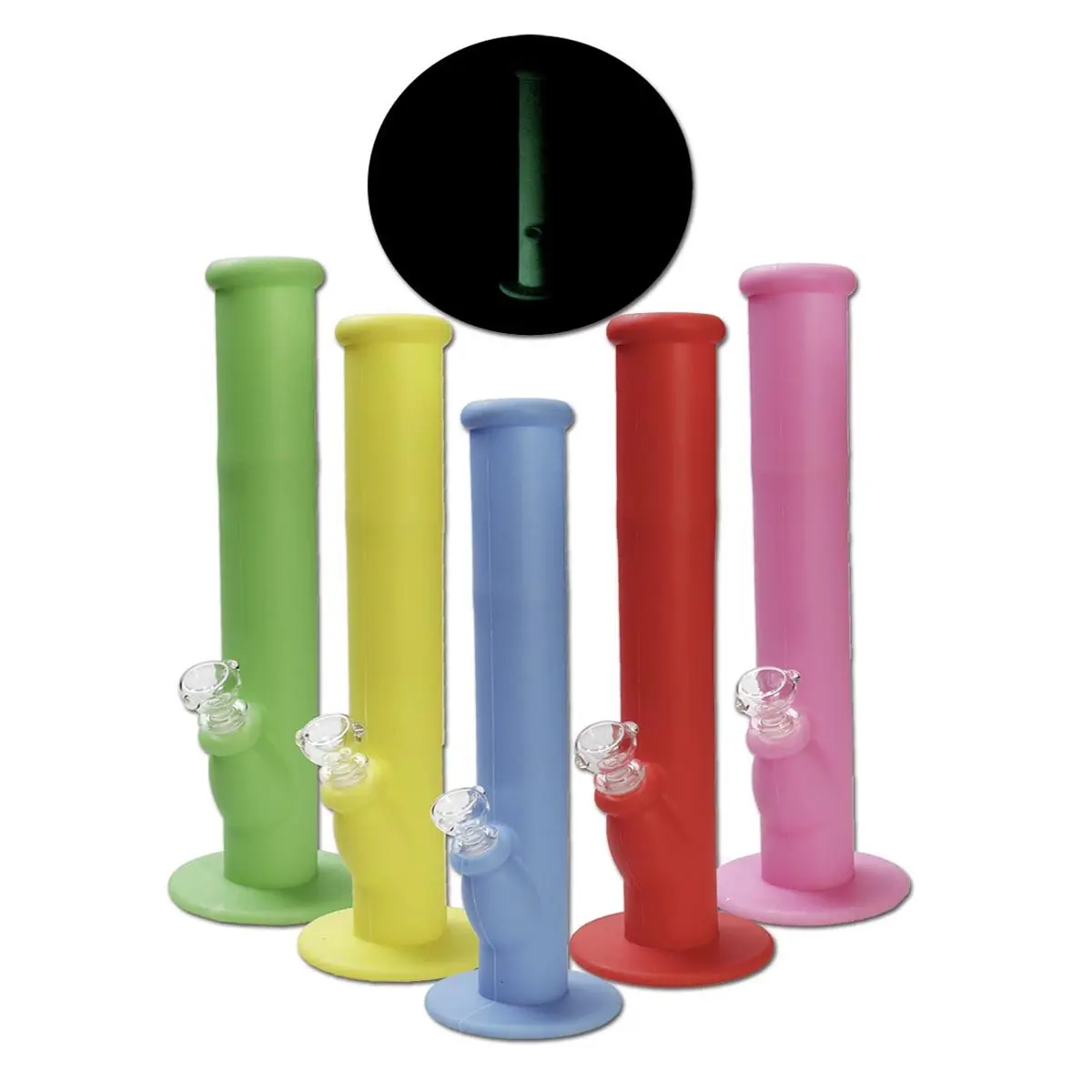 Bong de silicona 'Glow' con cazoleta de vidrio ICE