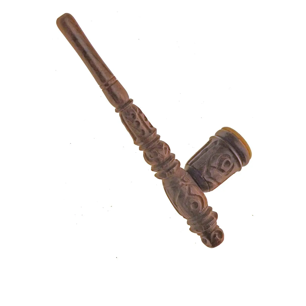 Pipa de madera con inserto de esteatita 16,5cm