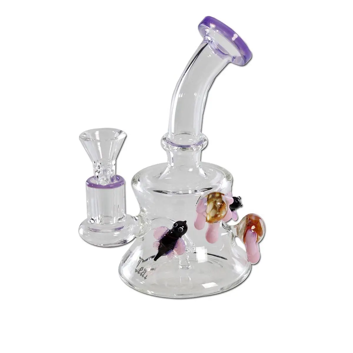 Bong de vidrio Black Leaf' para hierbas y aceite - Bees