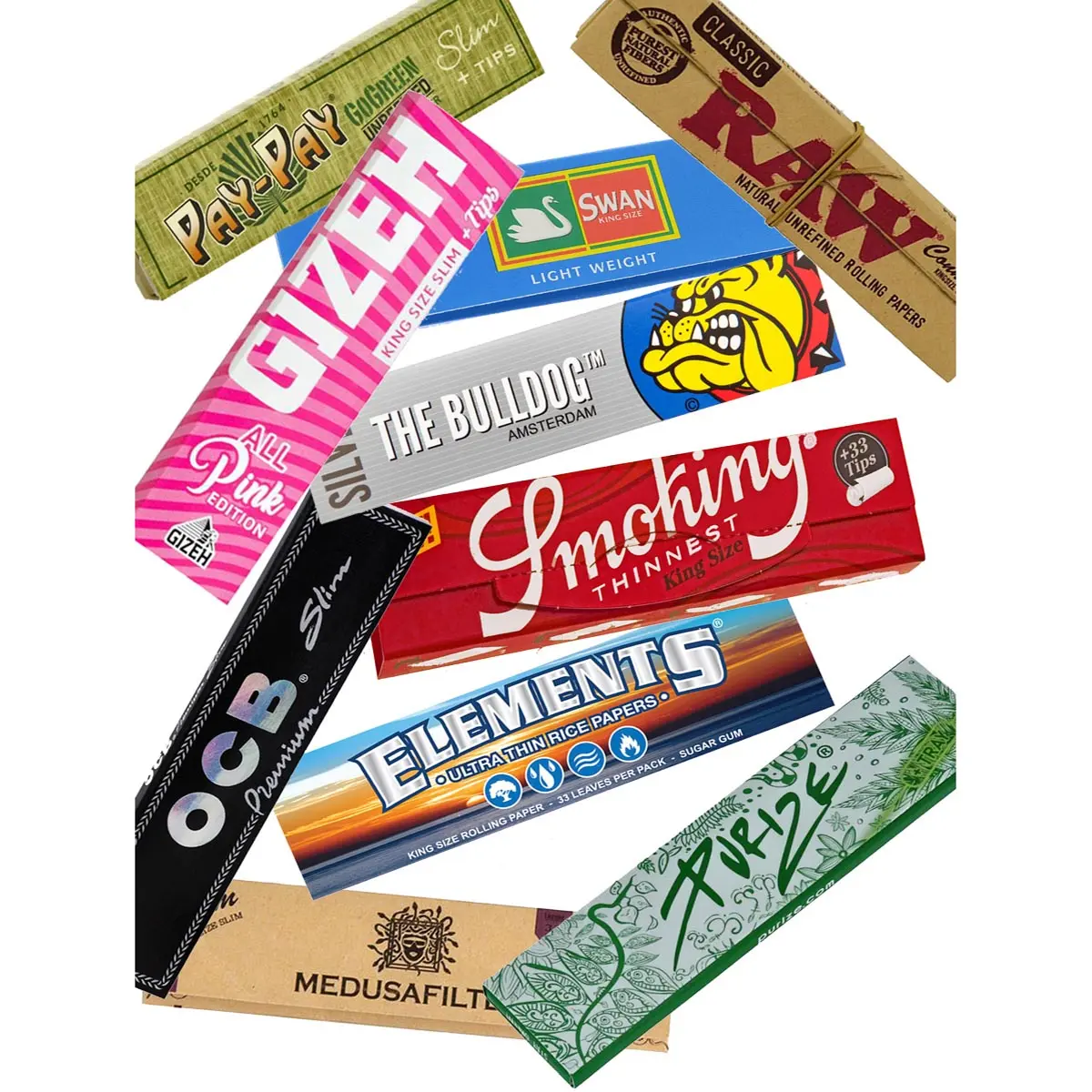 Papel de fumar surtido para probar - 10 librillos