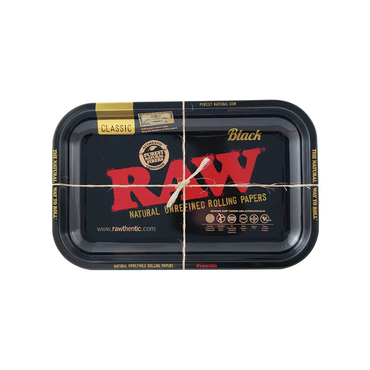Raw Rolling Tray bandeja de liar Small Negro