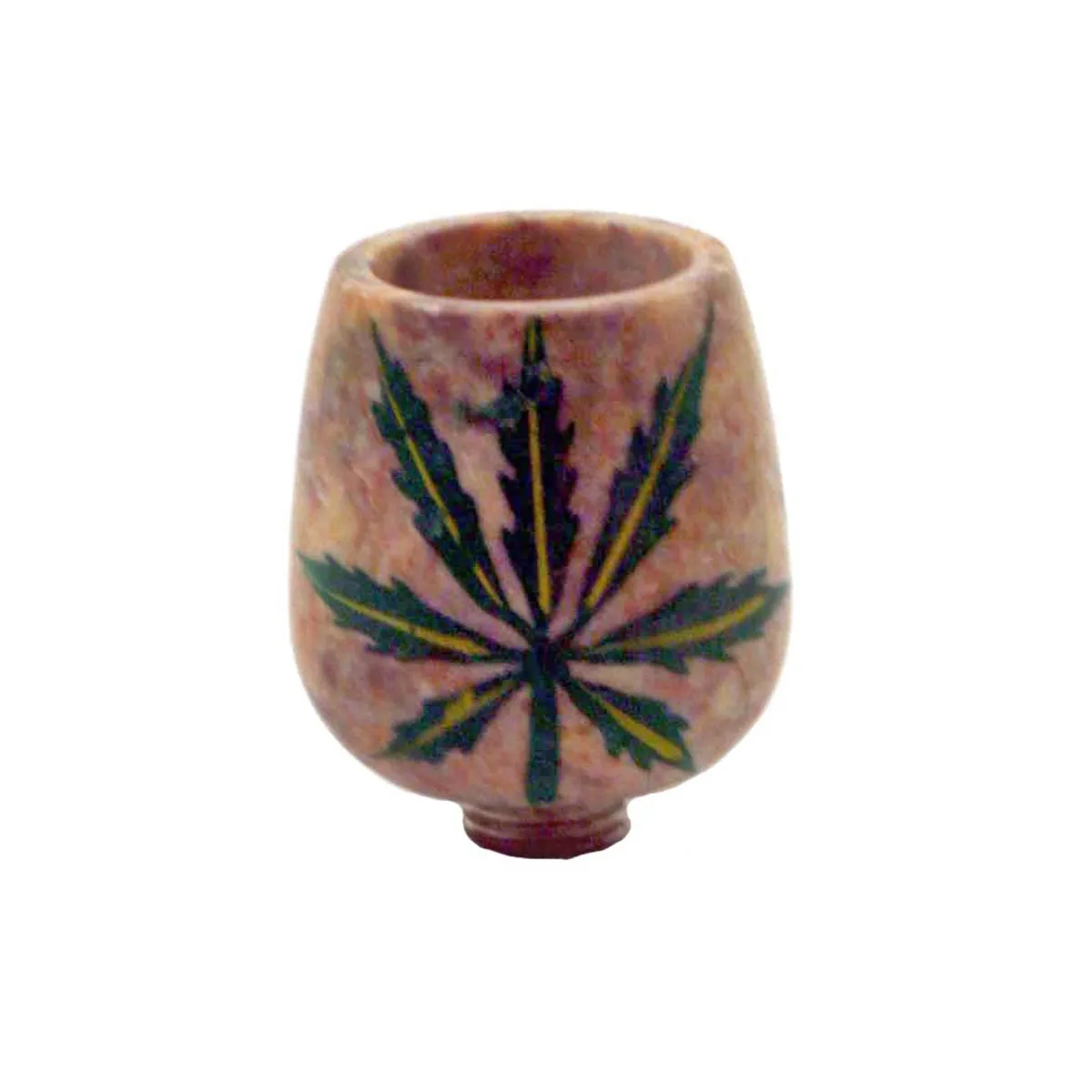 Cazoleta de piedra mediana con hoja