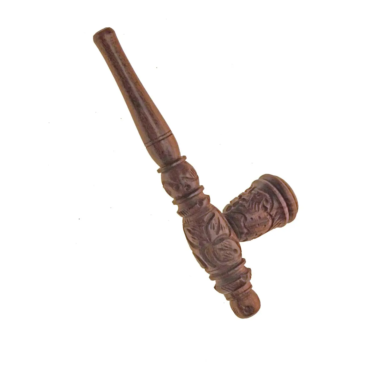 Pipa de madera con inserto de esteatita 14cm