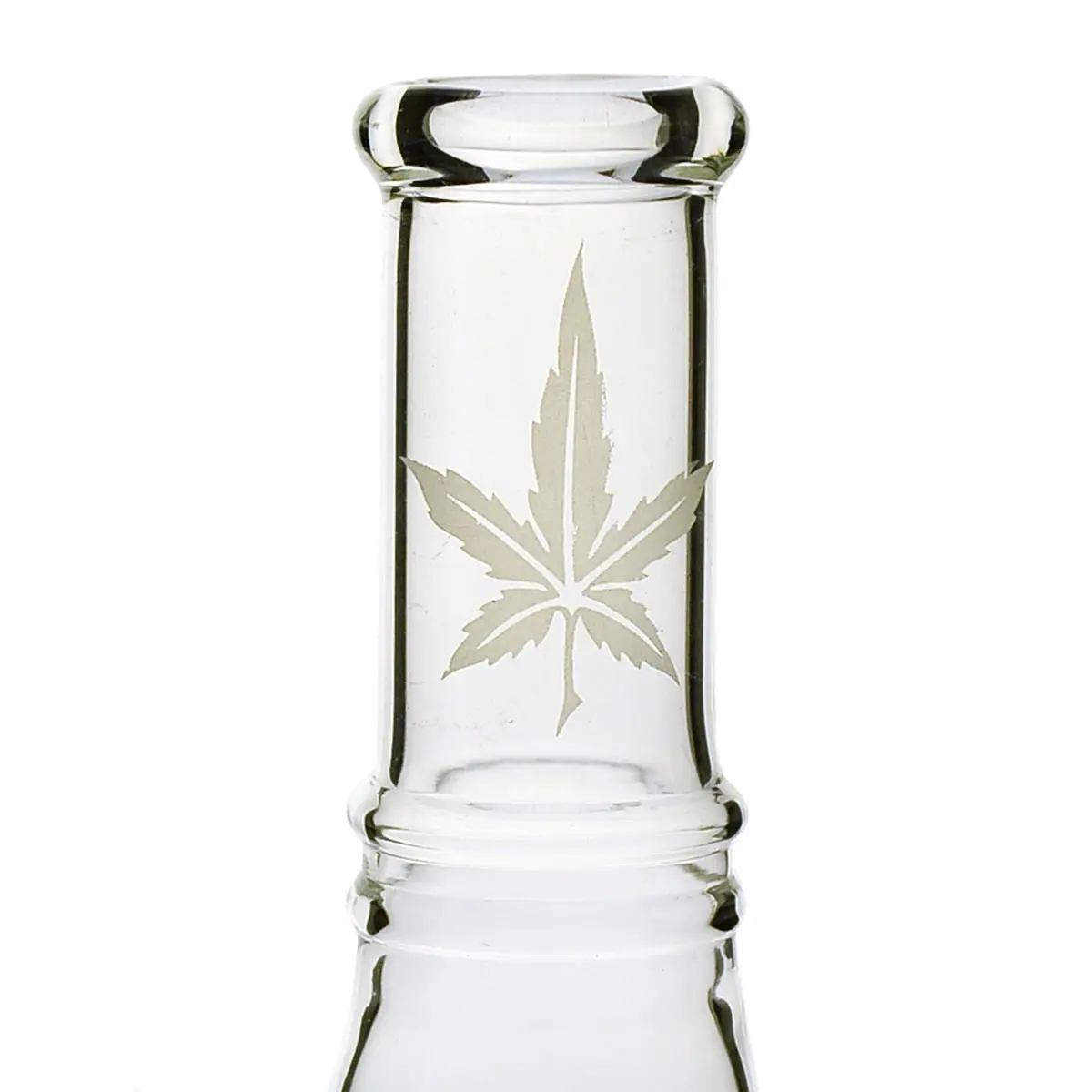 Mini bong de cristal con motivos de cáñamo