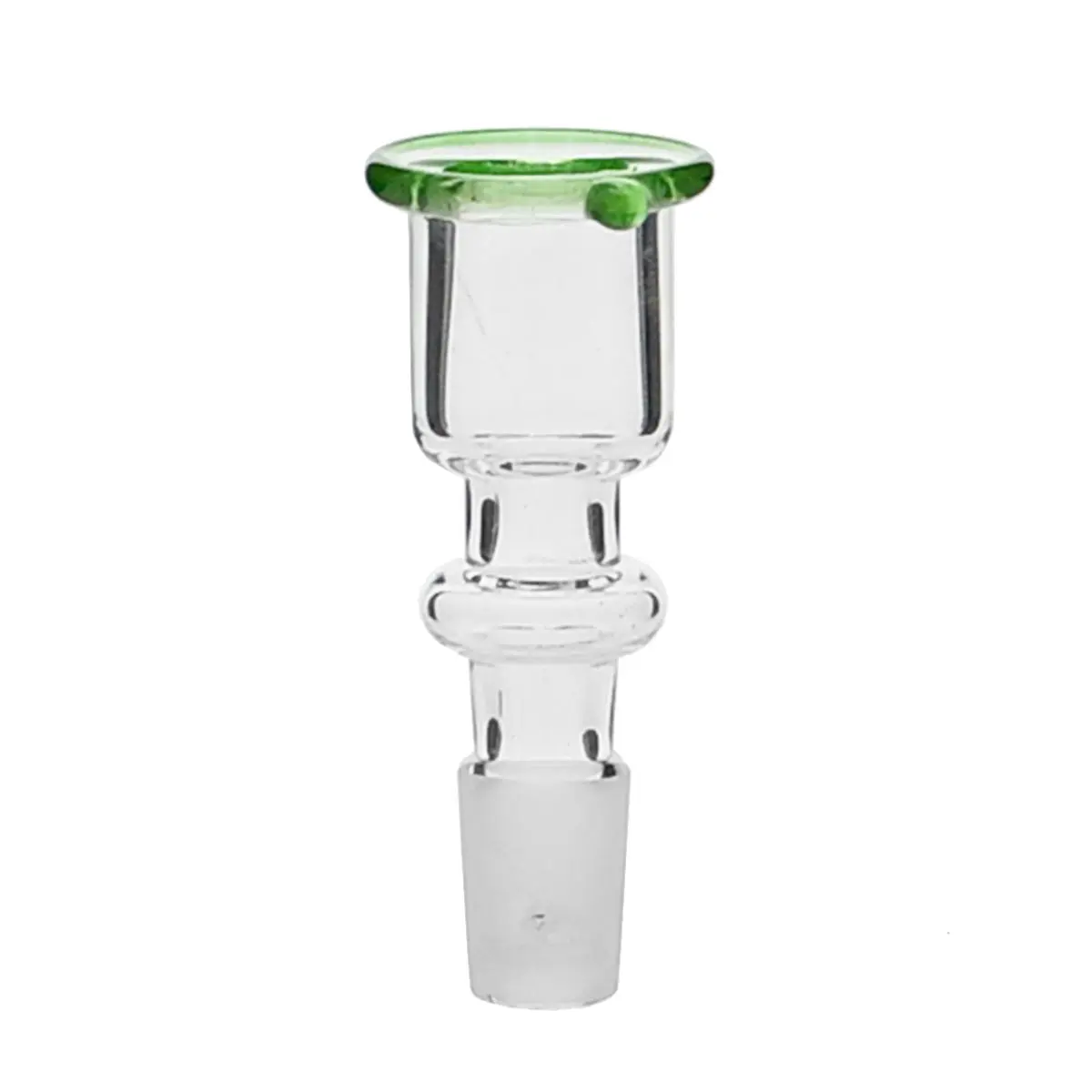 Cazoleta de cristal cilindro con borde verde 14.5