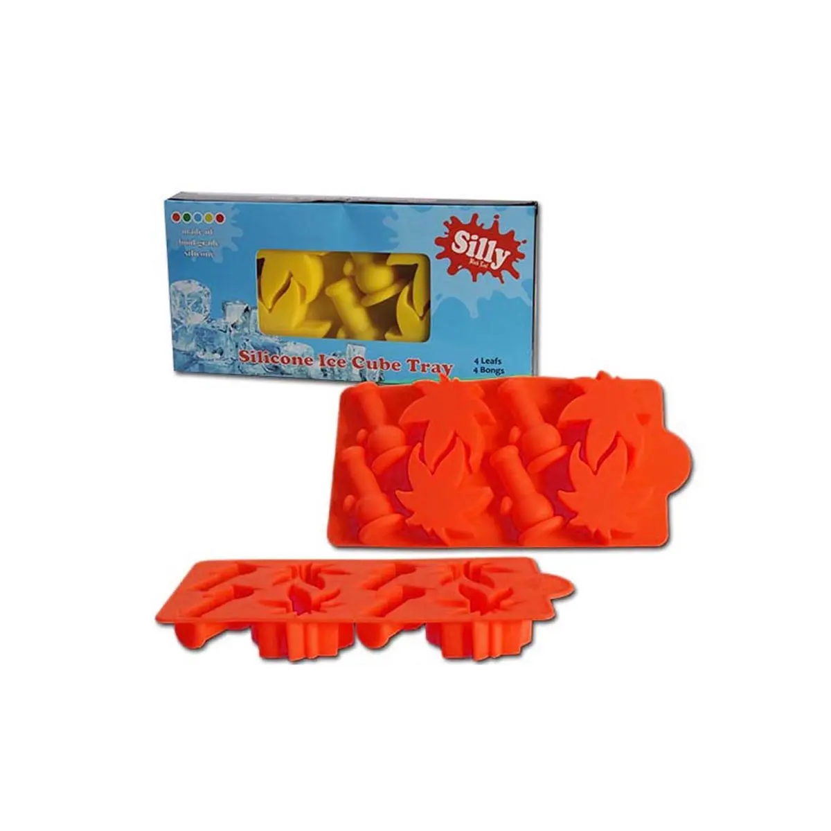 Black Leaf Oil Silly Tray para cubos de hielo en silicona