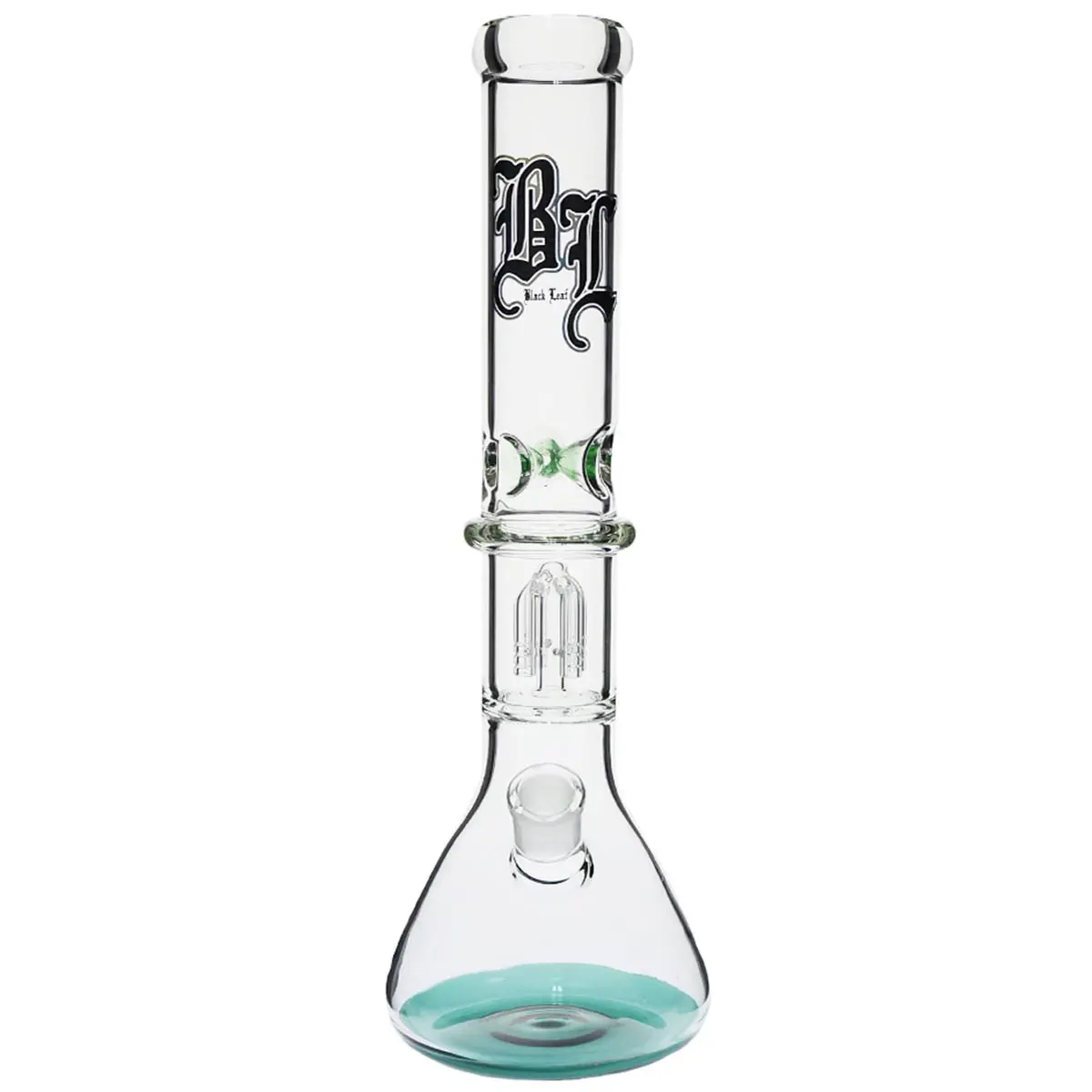 Black Leaf bong con percolador de 4 brazos multicolor