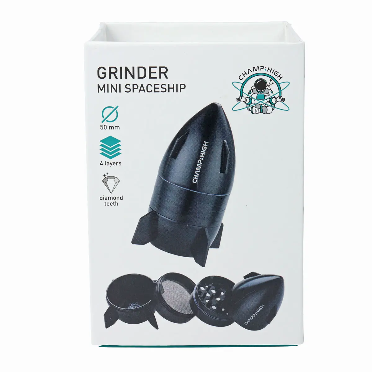 Molinillo Champ High de 4 piezas 'Black Spaceship'