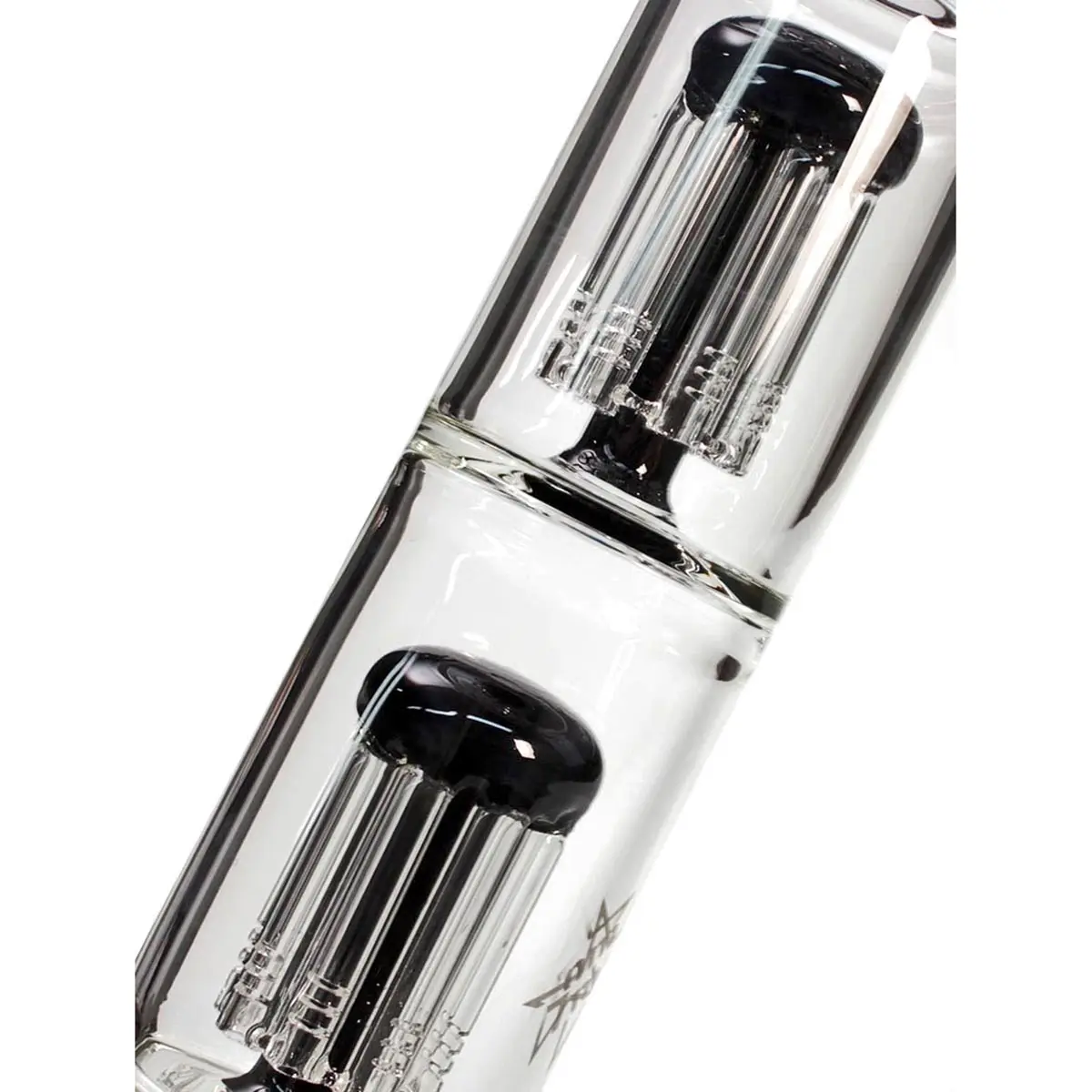 Blaze Glass Tower Bong con doble percolador - 56 cm negro