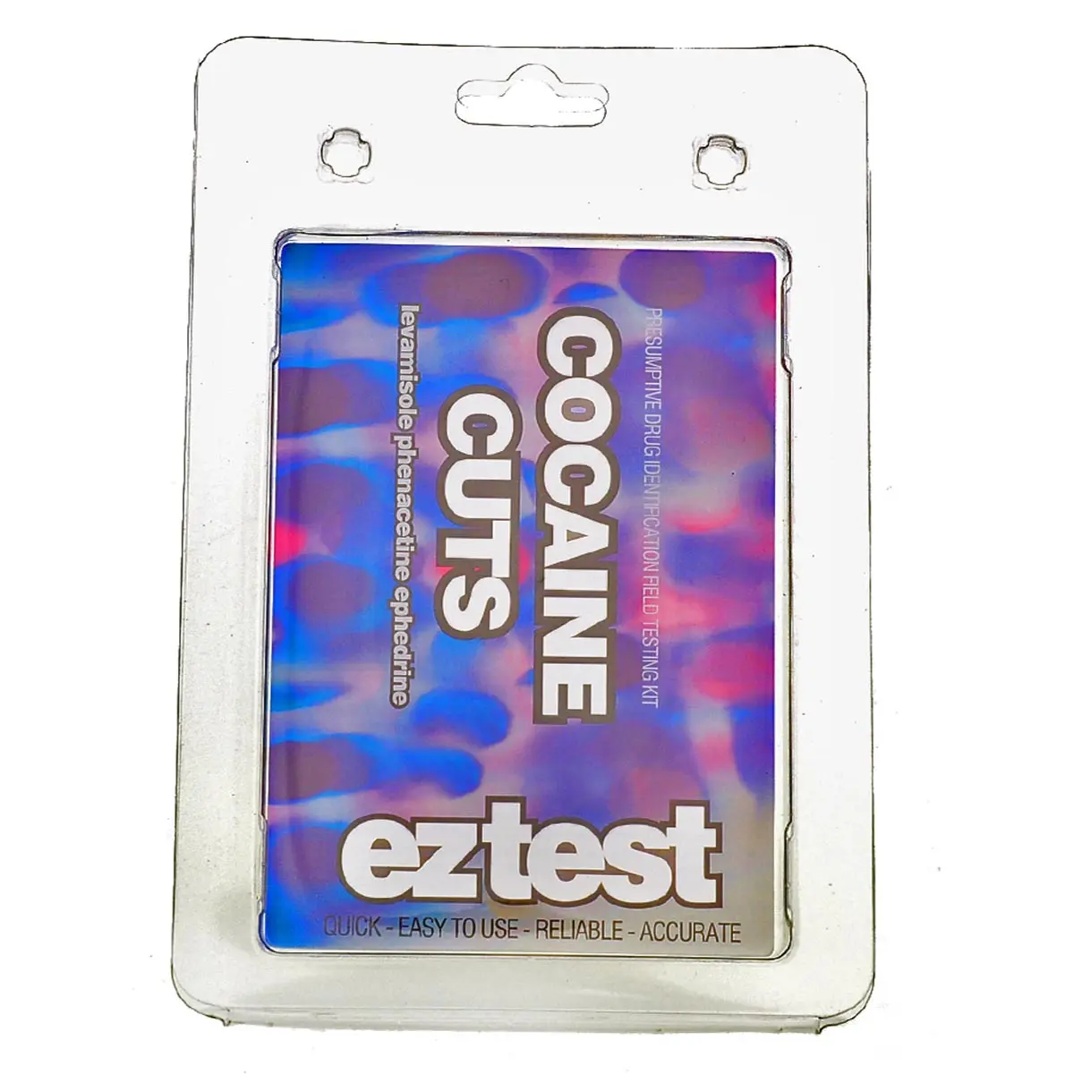 eztest Tube para cocaína adulterada: levamisol, fenacetina, efedrina