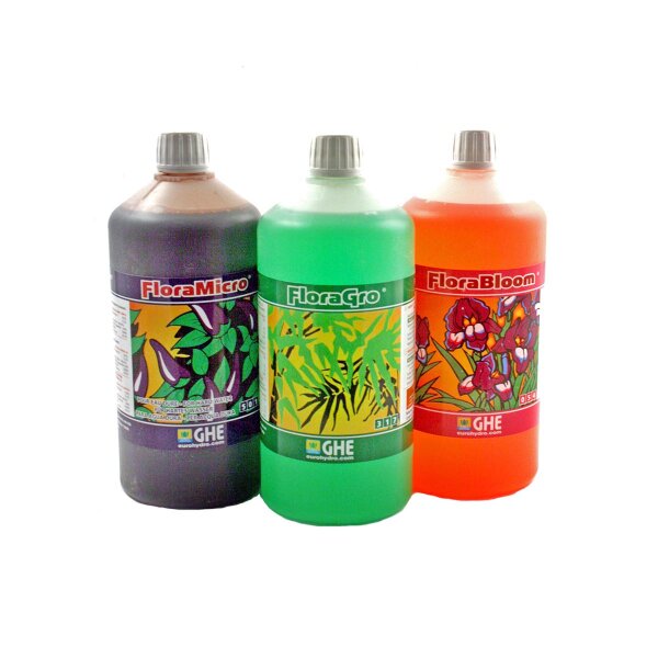 GHE FloraKit, 3 x 1 Liter (agua dura)