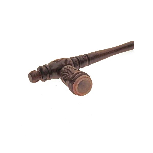 Pipa de madera con inserto de esteatita 16,5cm