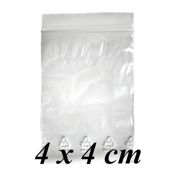 Bolsas autocierre transparente - 4x4 cm, 100 uds