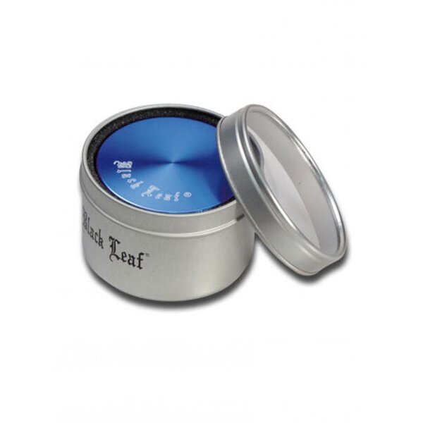 Black Leaf grinder aluminio con tamiz y cerradura con imán, 4 pzs.Ø 50mm azul