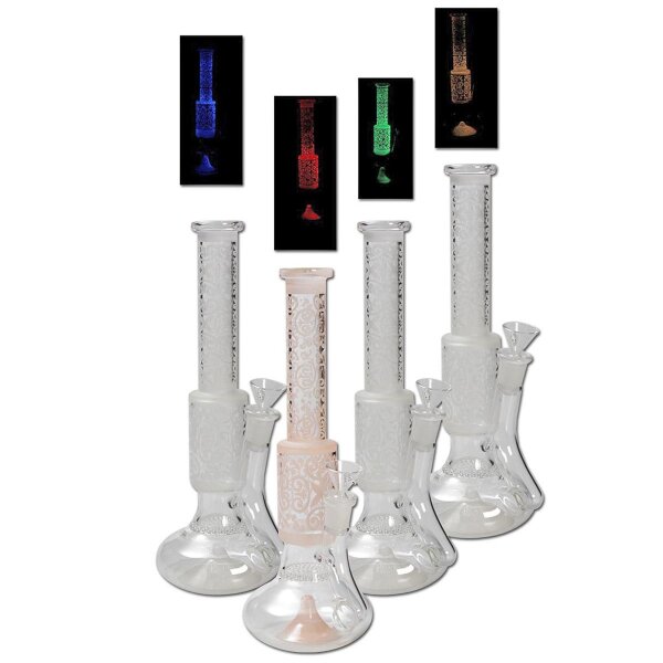 Glow in Dark bong de vidrio HoneyComb
