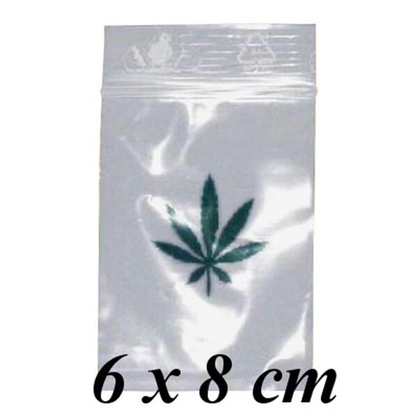 100 bolsas autocierre hierba - 6x8 cm