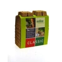 14 macetas bio-degradables, rectangulares, 8 x 8 cm