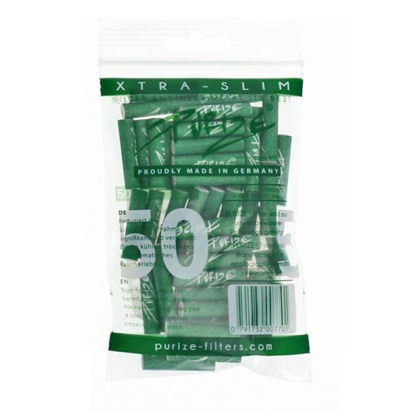 Filtro de carbón activado PURIZE® - XTRA Slim Size Verde 50er