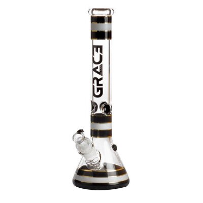 Grace Glass Bong Striped Series - negro