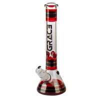 Grace Glass Bong Striped Series - rojo