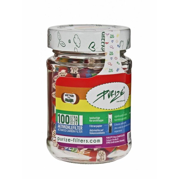 Filtro de carbón activado PURIZE® - XTRA Slim Size 100er - Rainbow