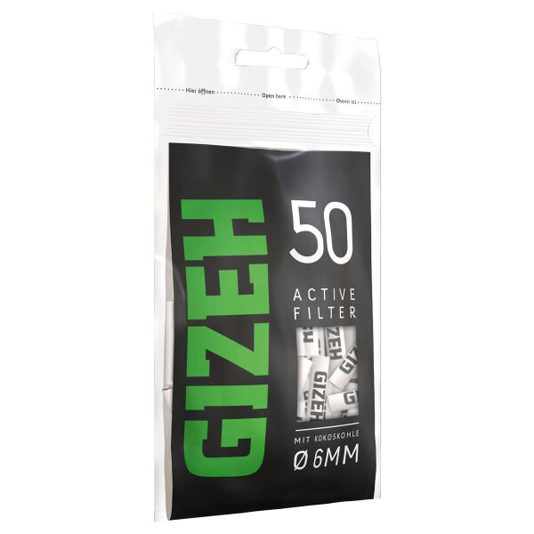 Filtro de carbón activado Gizeh Slim 6 mm Black