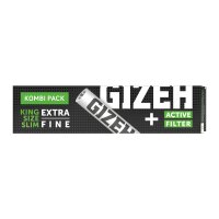 Gizeh Black King Extra Fine Size Silm  + 16 Filtro de carbón activado