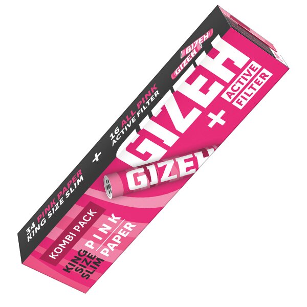 Gizeh Pink King Size Silm + 16 activated charcoal filters