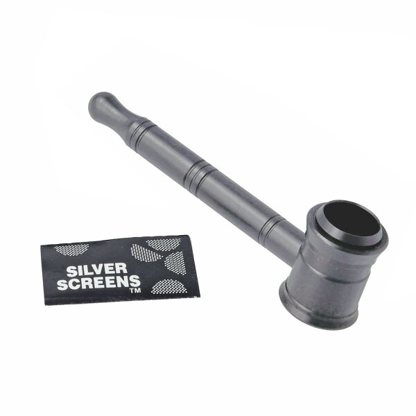 Pipa de mano de metal - 10 cm gris