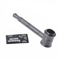 Pipa de mano de metal - 10 cm gris