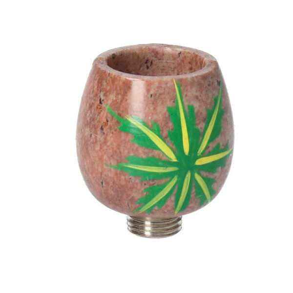 Cabeza de bong de piedra hoja de cáñamo