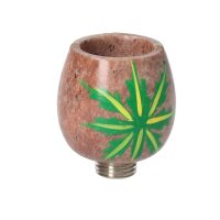 Cabeza de bong de piedra hoja de cáñamo