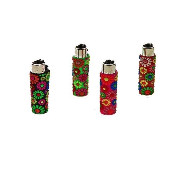 Mechero Clipper Mini con funda de silicona - Hippie