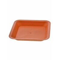 Platillo cuadrado para floreros, terracota, 25 x 25 cm